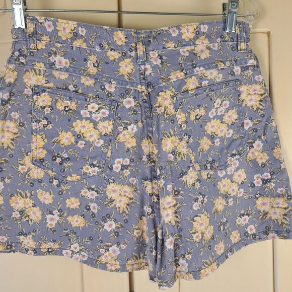 Stefano International Blue Denim Floral High Waist Vintage Sz 14 Y2K Shorts - Picture 8 of 11